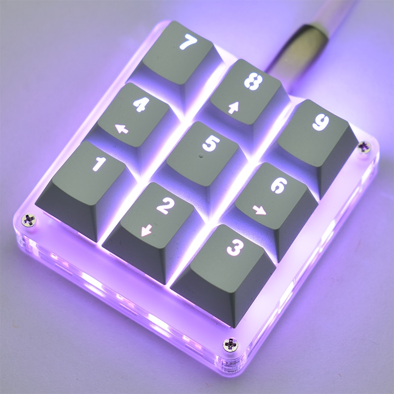 Mini mekaaninen näppäimistö 9 näppäintä makro osu näppäimistö diy mukautettu ohjelmoitava rgb led -taustavalo sähköpeli pc kannettava tietokone mac