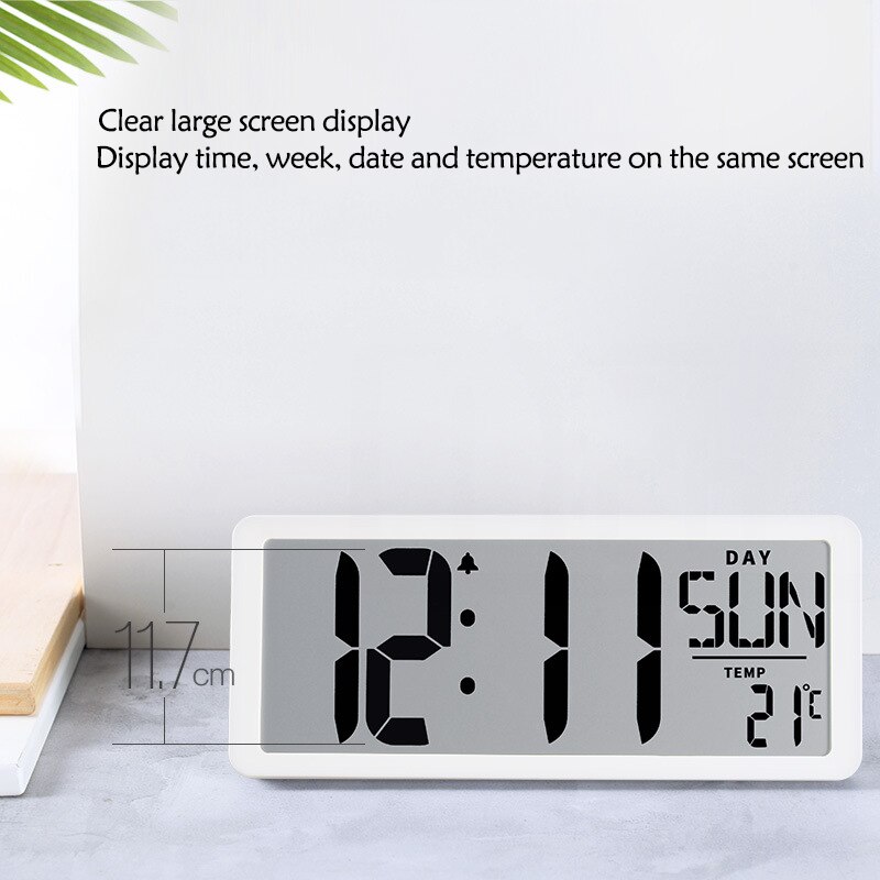 LED Digital Wall Clock Large Number Time Display Alarm Clocks with Date Temperature Table Watch Electronic Clock Horloge Murale