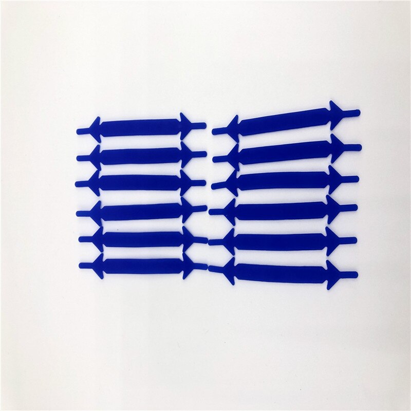 Cordones elásticos de silicona para zapatos, cintas creativas de goma para perezosos, para zapatillas informales, 12 unids/paquete: Azul