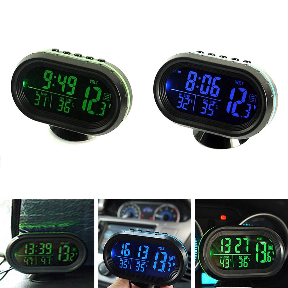 LED Embedded Indoor Outdoor Car Clock Date Thermometer Voltage Monitor - View #5