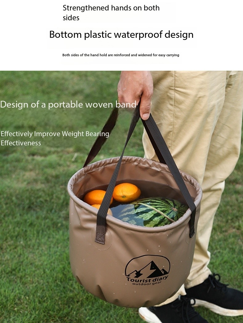 Portable Bucket Outdoor Vegetable Washing Car Washing Fishing Bucket Car Storage Bucket Portable Folding Laundry Basin Multi-fun