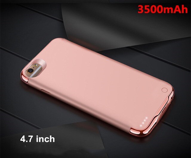 KQJYS zewnętrzny Bank zasilania obudowy ładowarki do iPhone 6 6s 7 8 SE 2020 przypadku baterii przenośny ultra-cienki pokrywa ładowania: Pink  For 6 6S
