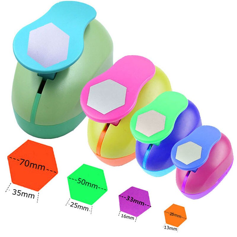 Fri skepp hexagon hålslag set geometri stans hantverk klippbok papper stansare graf formade slag