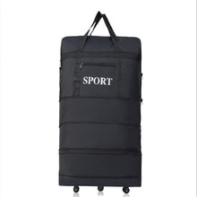 Vandtæt duffel bærbar rejsekuffert airbag unisex, der kan udvides, sammenklappelig bagage tasker med hjulnatposer natten over