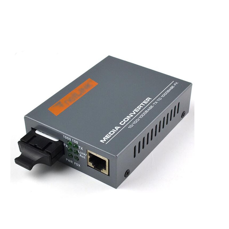 1Pcs 10/100/1000M Glasvezel Naar RJ45 Media Converter Netlink Converter Glasvezeltransceiver 20km