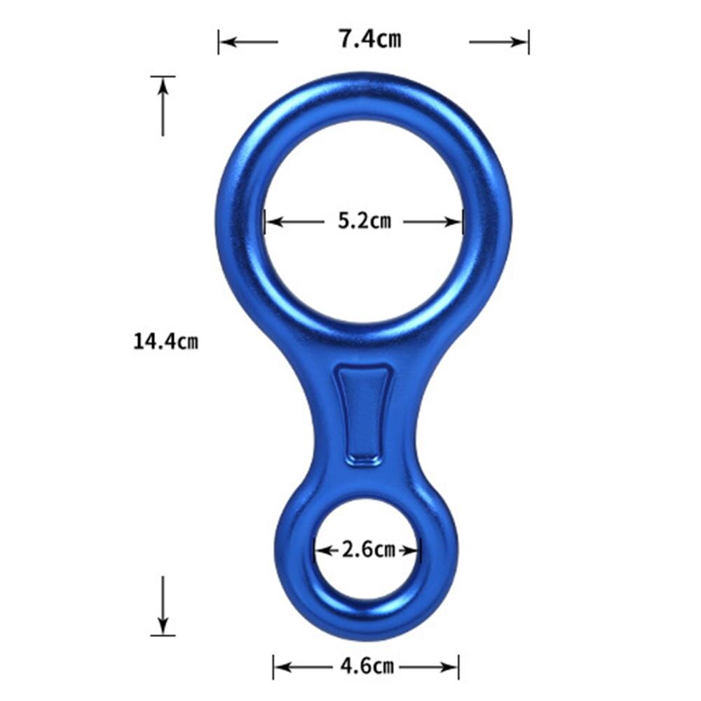 Udendørs aluminiumslegering klatring 8 ord løkke 30kn løfte ring nedstigning reb ring udstyr rigging rappelling udstyr: Blå