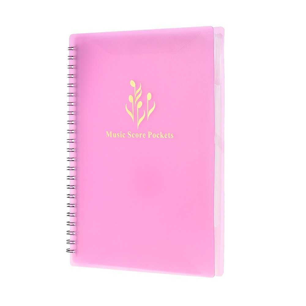 Feuille de musique pliable trépied A4 taille support de partition de musique avec 40 poches pour guitare basse ukulélé Piano violon: Type A Pink