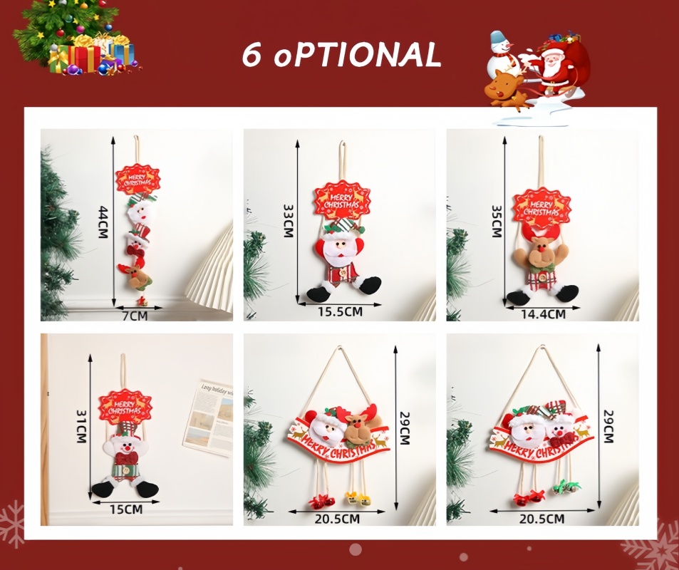 Kreatywne zawieszki świąteczne na drzwi, dekoracje robić domu, na okno, na ścianę, dekoracja sceny bożonarodzeniowej, ozdoby wiszące.: Pomarańczowy