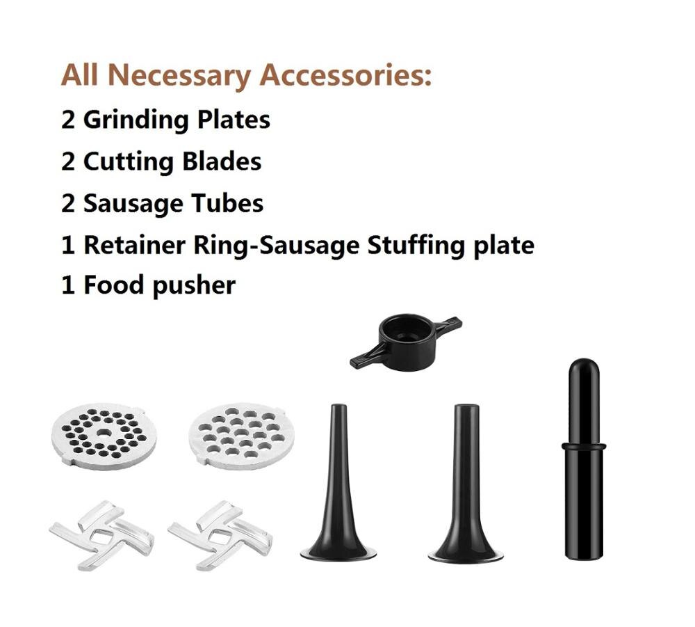 food meat grinder accessory for Kitchenaid stand mixer, including sausage filling tube kit