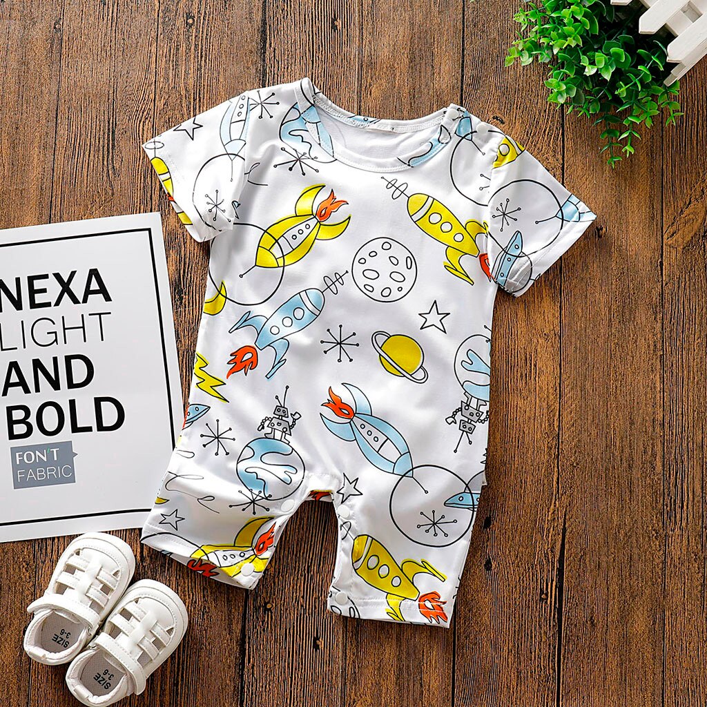 Baby Kleding Baby Baby Meisjes Jongens Cartoon Print Romper Jumpsuit Zomer Kleding Для Новорожденных