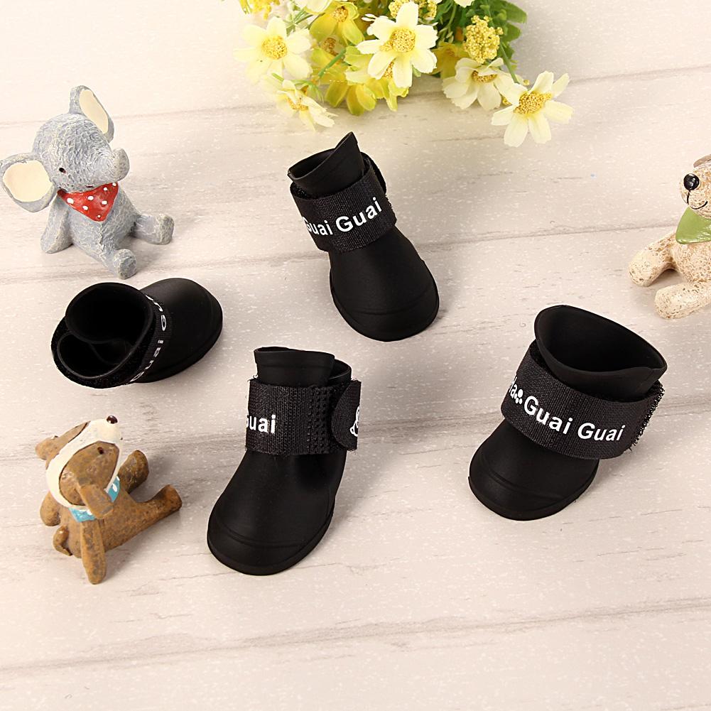 4 unids/lote et zapatos de perro impermeable globo botas de lluvia de goma para cachorro Chihuahua botas pero tu dla psa botas para perro . Exclusivo.