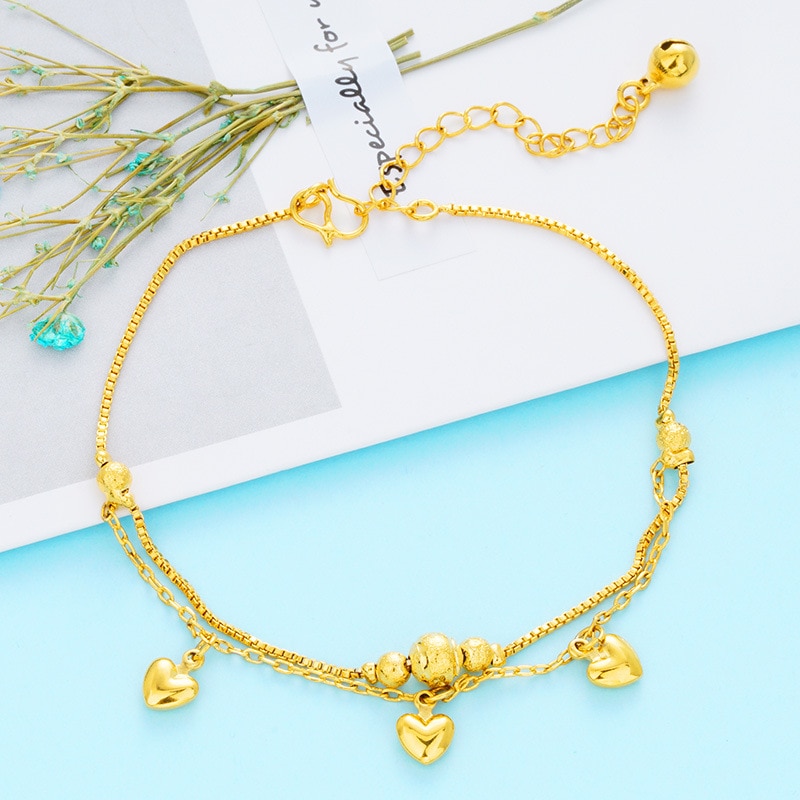 Women Gril Tassel Chain heart shape Gold Metal Chain Anklet Ankle Bracelet Foot Chain Jewelry Beach Anklet