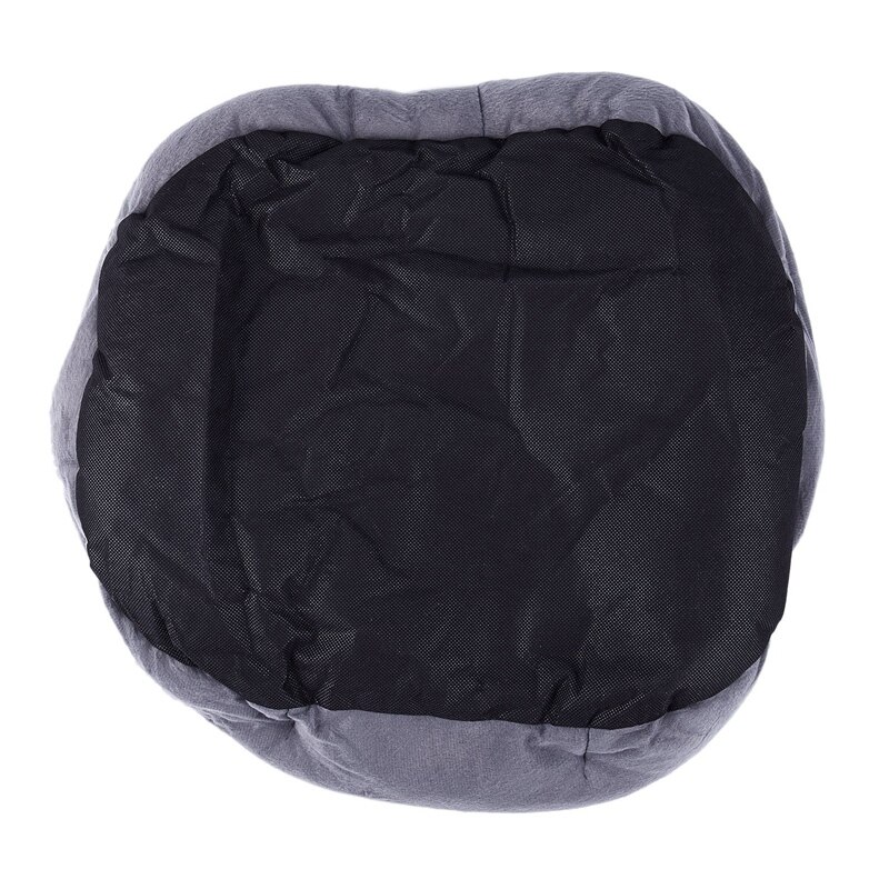 Estampado de huella de perro de piel de cordero de 50x40cm nido de mascota lavable en cesta de vellón para dormir con cojín para cachorro perro gato Color gris
