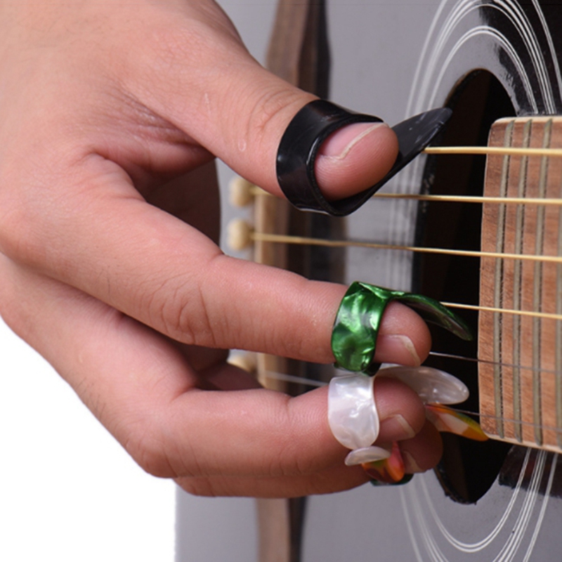 12 Pcs Steel Finger Picks Set,Metal Finger Picks Adjustable Bass Finger Picks for Guitar, Banjos and Other Instruments