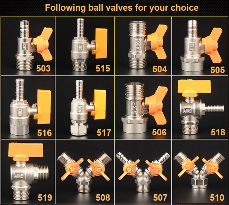 Brass Chrome Ball Gas Valve G1/2" BSPP For Gas Liquid Water ON/OFF Ball Valve 508