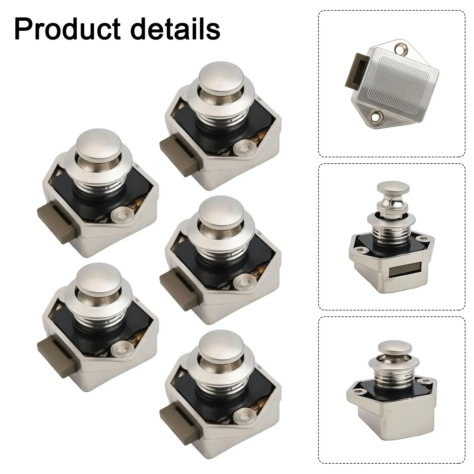 5Pcs Push Button Cabinet Cupboard Drawer lock Campervan Motorhome RV Caravan Boat Motor Home Cabinet Drawer Latch Button Locks
