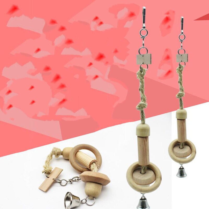 Natural Wood Bird Parrot Bird Cage Ladder Climbing Ladder Station Bar Bird Training Tool Bird Cage Accessories