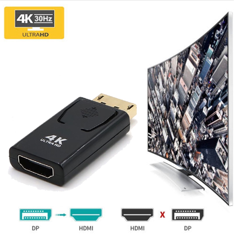 Kebidu Display Port DP naar HDMI Mannelijke Vrouwelijke Adapter Converter 4K Ultra HD Video Audio Connector voor HDTV PC