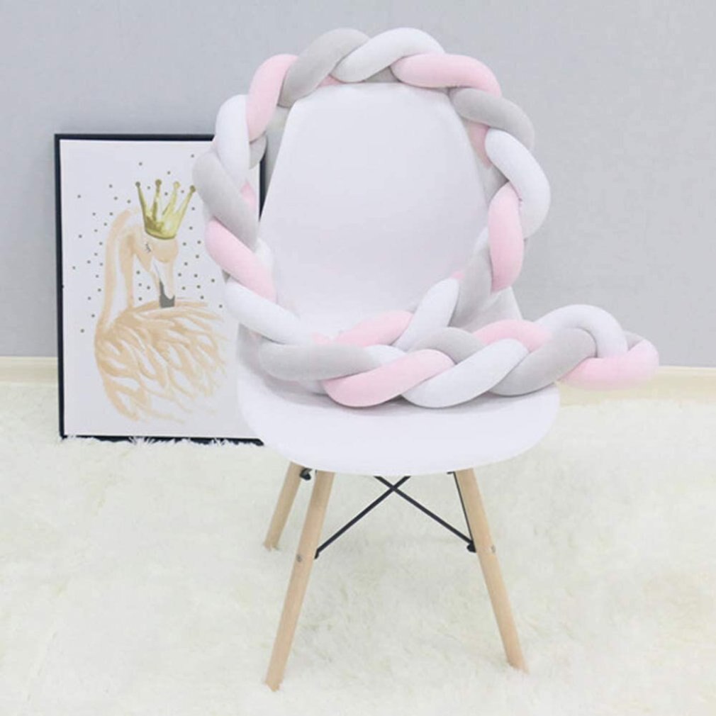 2M 4 Strengen Gevlochten Babybedje Bumper Geknoopt Bed Bumper Nursery Cradle Protector Baby Beddengoed Room Decor Wieg Protector