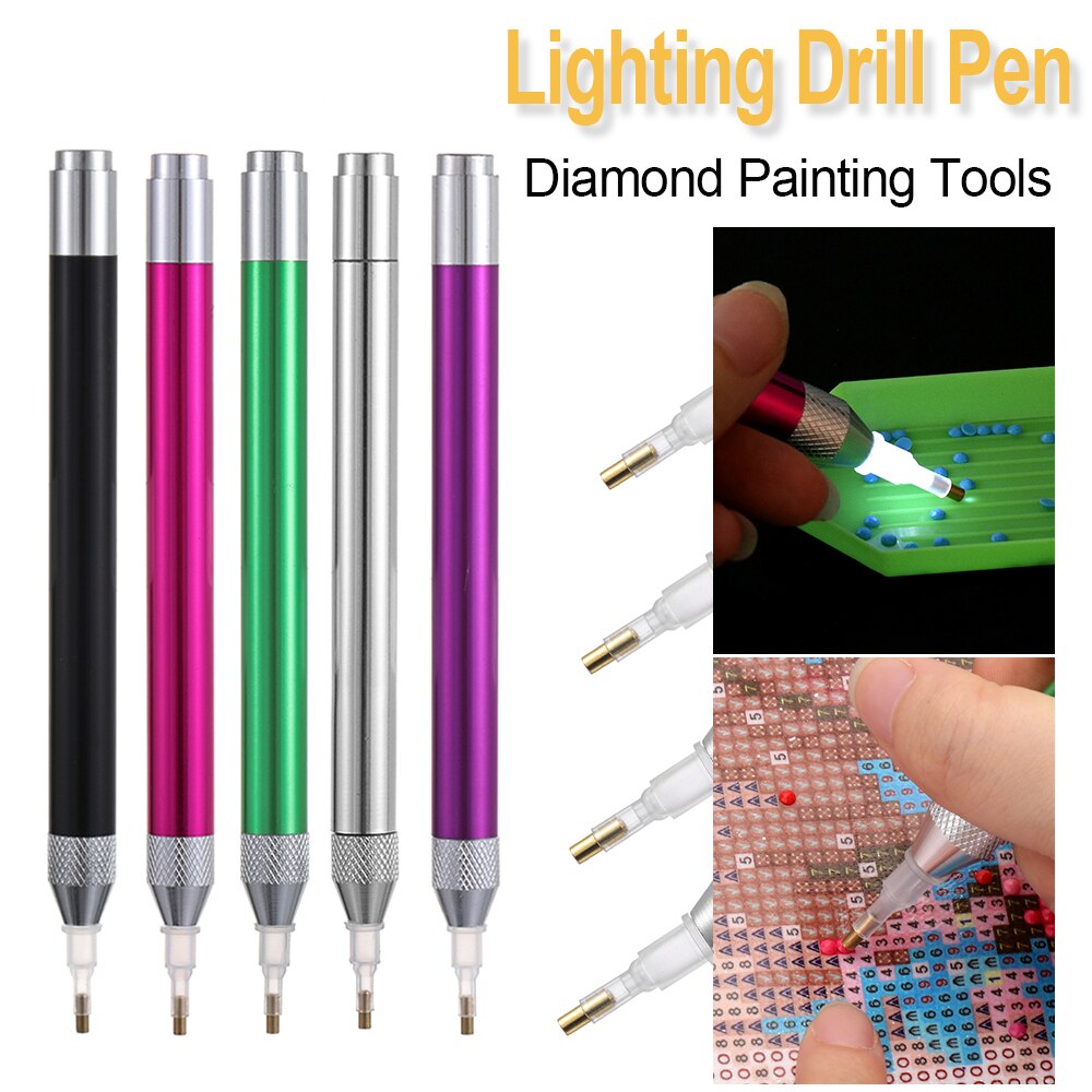 DIY Point Lighting Drill Pen 5D Diamond Painting Tool Cross Stitch Embroidery Sewing Accessories Nail Art Decoration Tool