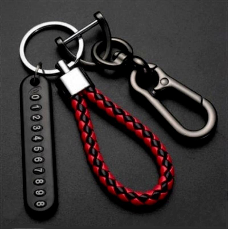 Llavero antipérdida con número de teléfono para hombre y mujer, colgante de cuerda, llavero de coche de acero inoxidable,