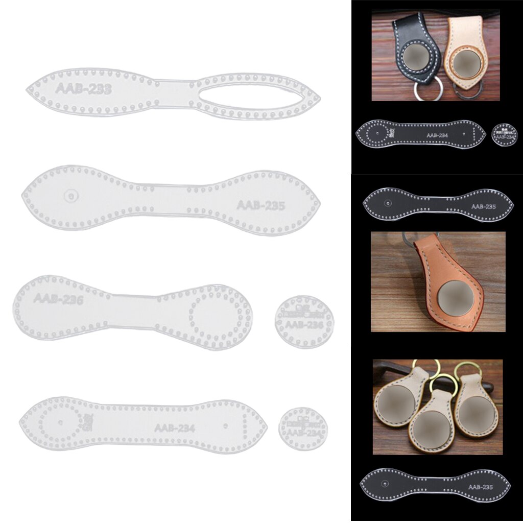 4 Pcs/Set Handmade Mixed Quilt Templates Clear Acrylic Pattern Stencil Template DIY Tool for Leather Craft Quilting Sewing Tool