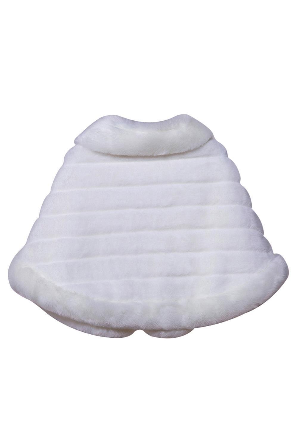Vita kvinnor bröllop bolero fuskpäls brudomlottklänning sjal jacka stal cape kappa kort kappa bröllopstillbehör