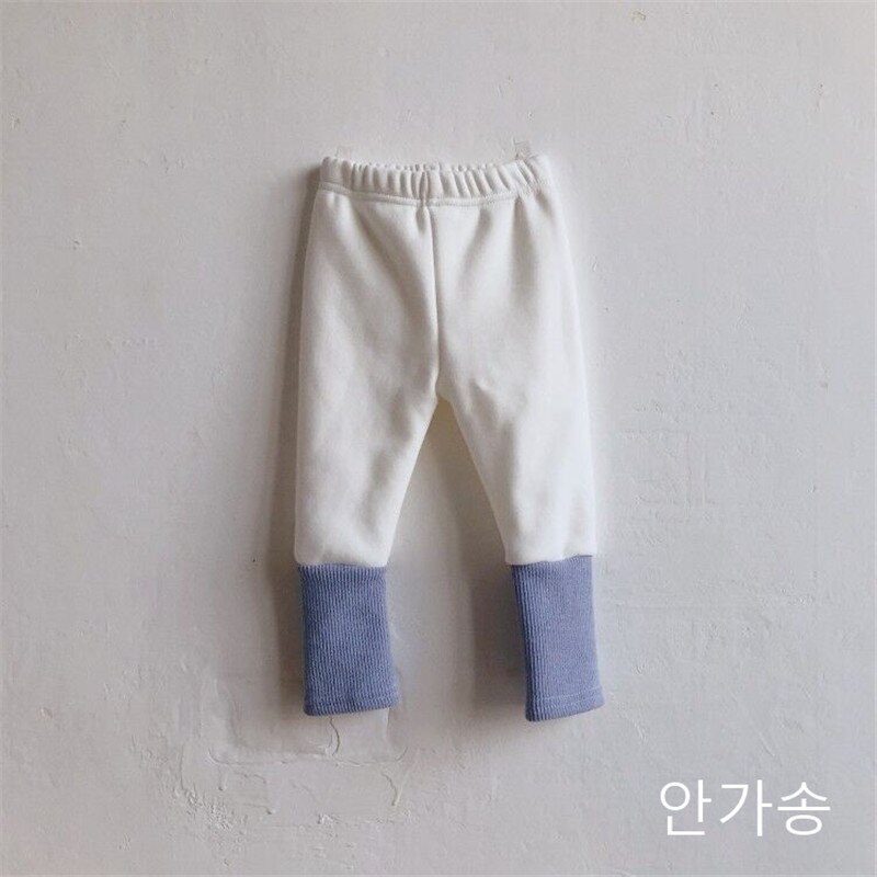 Baby Leggings Winter Warme Broek Baby Plus Dikker Verdikte Leggings Elastische Broek Baby Jongens Meisjes Broek Kleding: blue / 24M