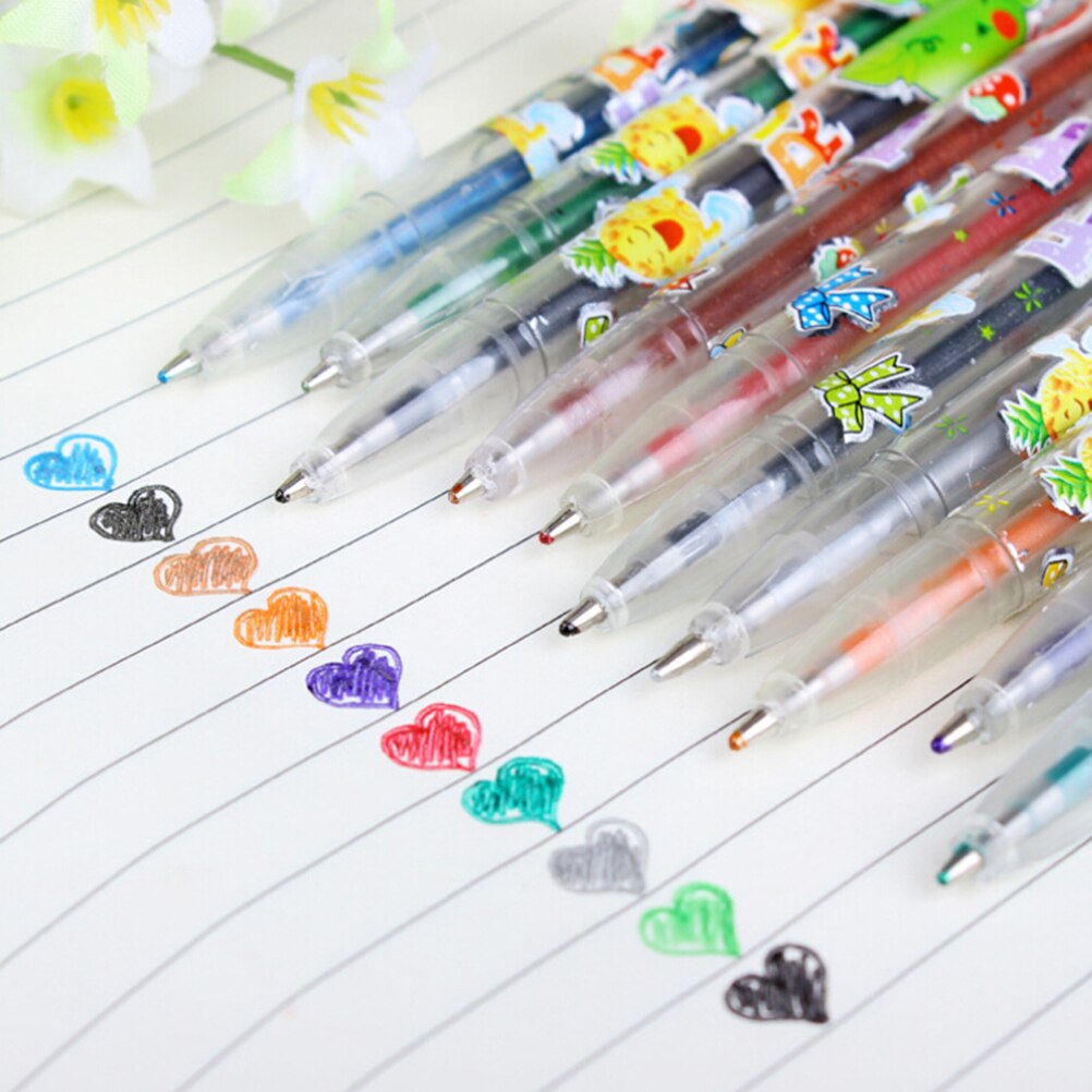 10 Gel Pennen set Kleur gel pennen Glitter Metallic pennen Goed cadeau Voor Kinderen Schetsen Schilderij Tekening