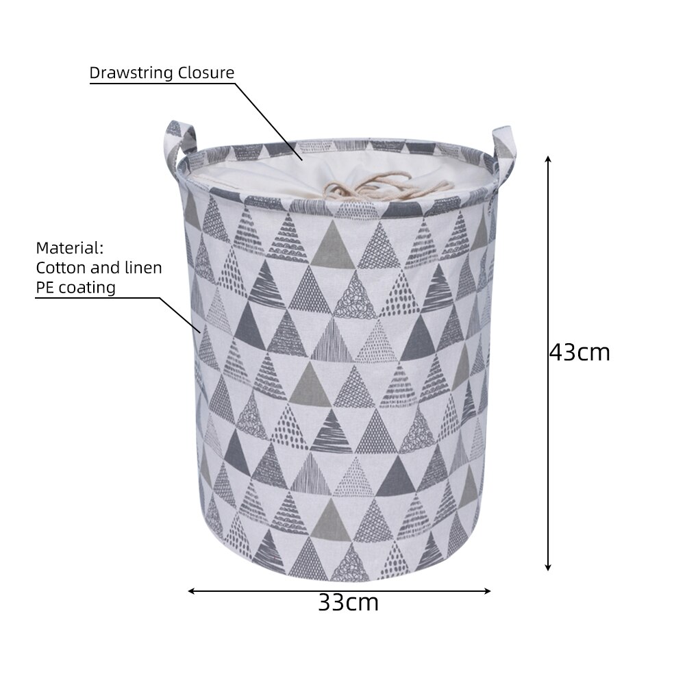 Foldbar sammenklappelig vasketøjskurv med stor kapacitet løbebånd lukning vasketøjshæmmer lærred opbevaringsholder med håndtagsspand 1pc: A7