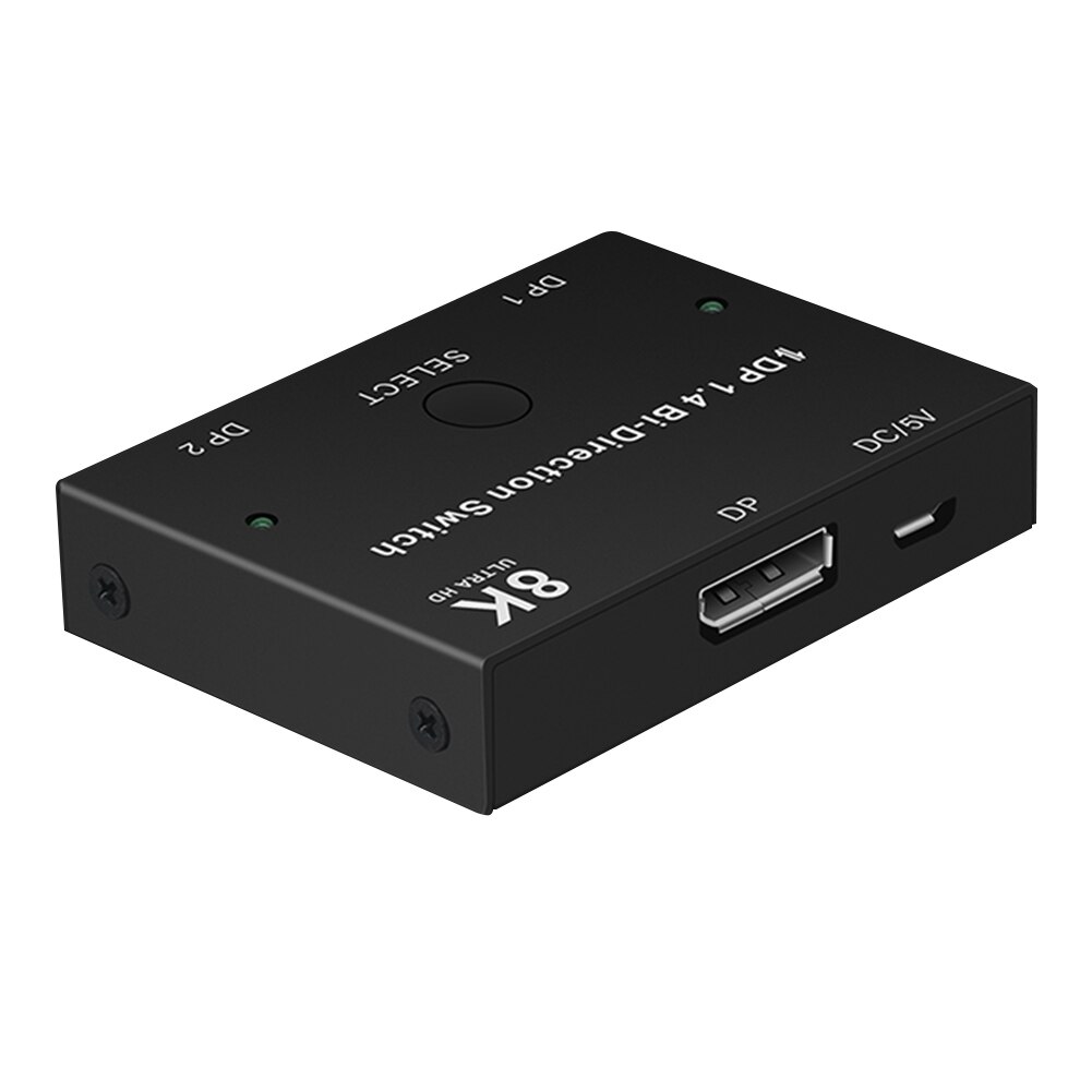 Plug And Play Displayport 8K60Hz Accessories Splitter Converter DP 1.4 HDCP Manual Ultra HD 3D Bi-Direction Switch 2 Ports