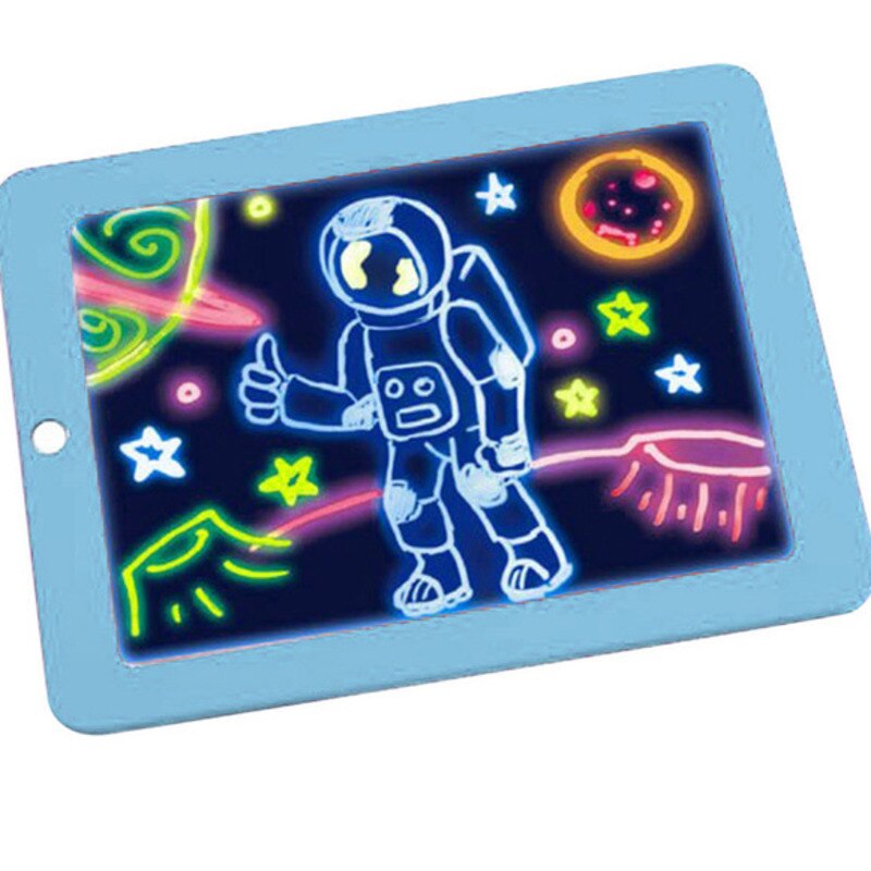 3D Magic Drawing Pad Lichtgevende Tekentafel 3D Schetsblok Tablet Magic Pad Glow Art Tekening Speelgoed Hersenen Ontwikkeling Speelgoed: Blue