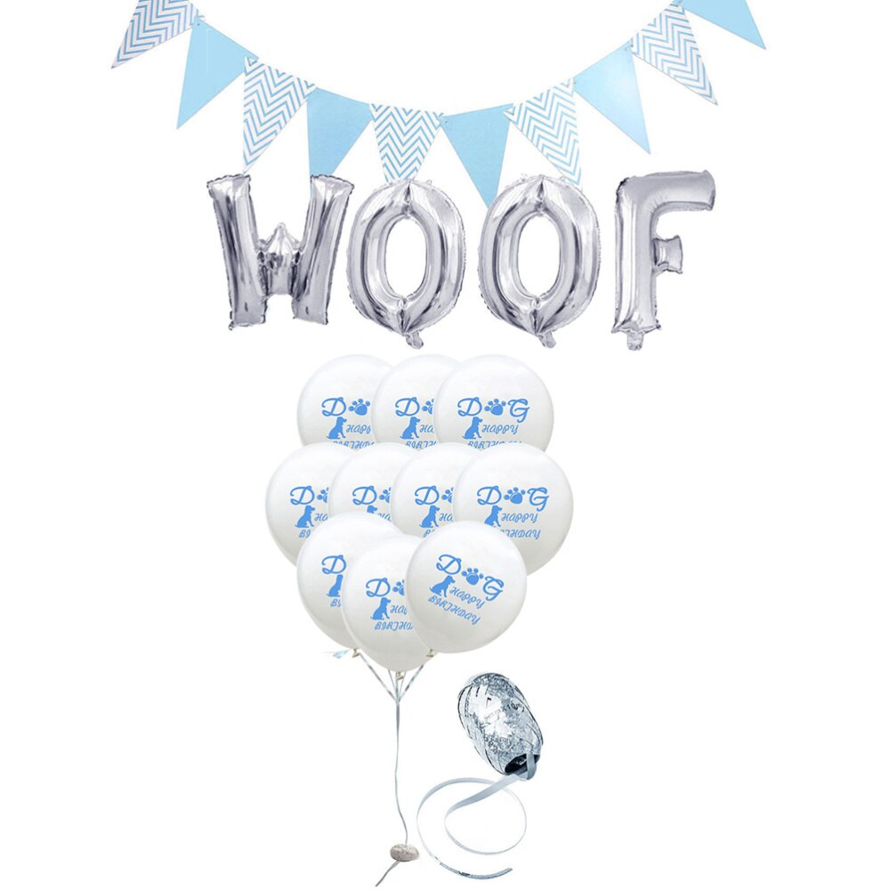 16 Inch Woof Letters Pet Party Ballon En Pailletten Ballon Decoratie Latex Ballonnen Feestartikelen Voor Baby Shower Verjaardag Par