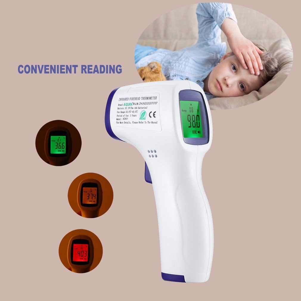 Non-Contact Infrared Thermometer Handheld Infrared Thermometer High Precision Measures Body Temperature