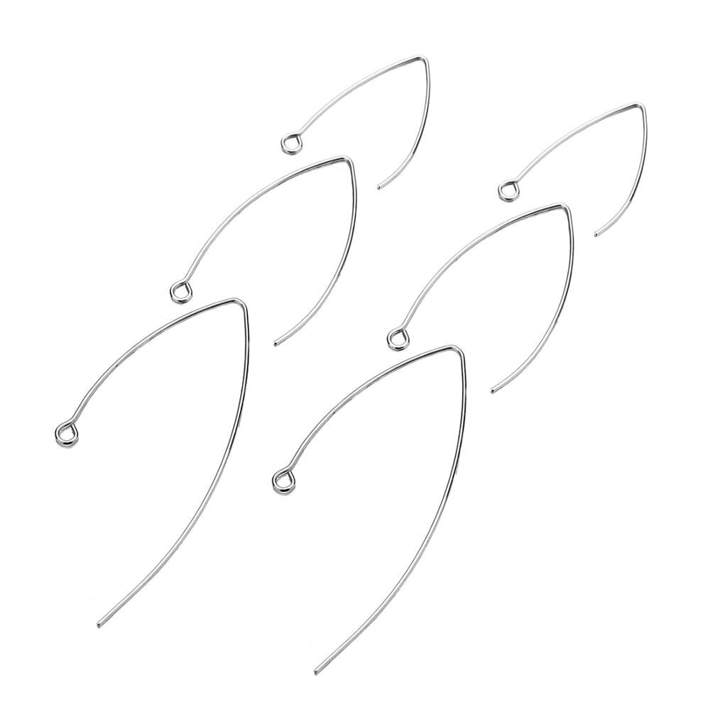 50 unidades/lotes de aço inoxidável francês v-shaped brinco ganchos descobertas orelha gancho configurações de fio base para fazer jóias diy