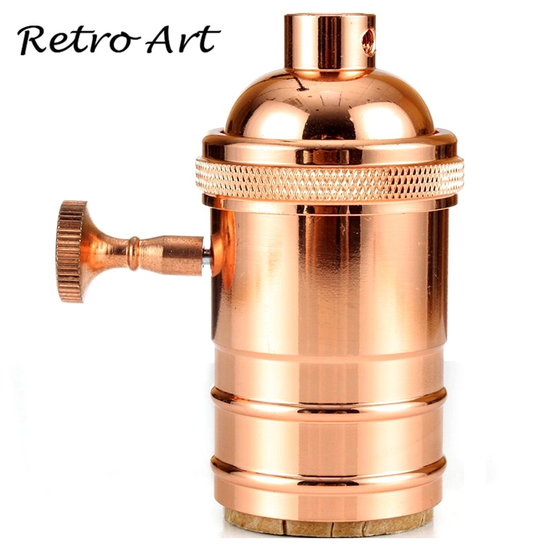 Copper Lamp Socket E27 vintage style edison light socket lamp holder: Rose Golden / E26