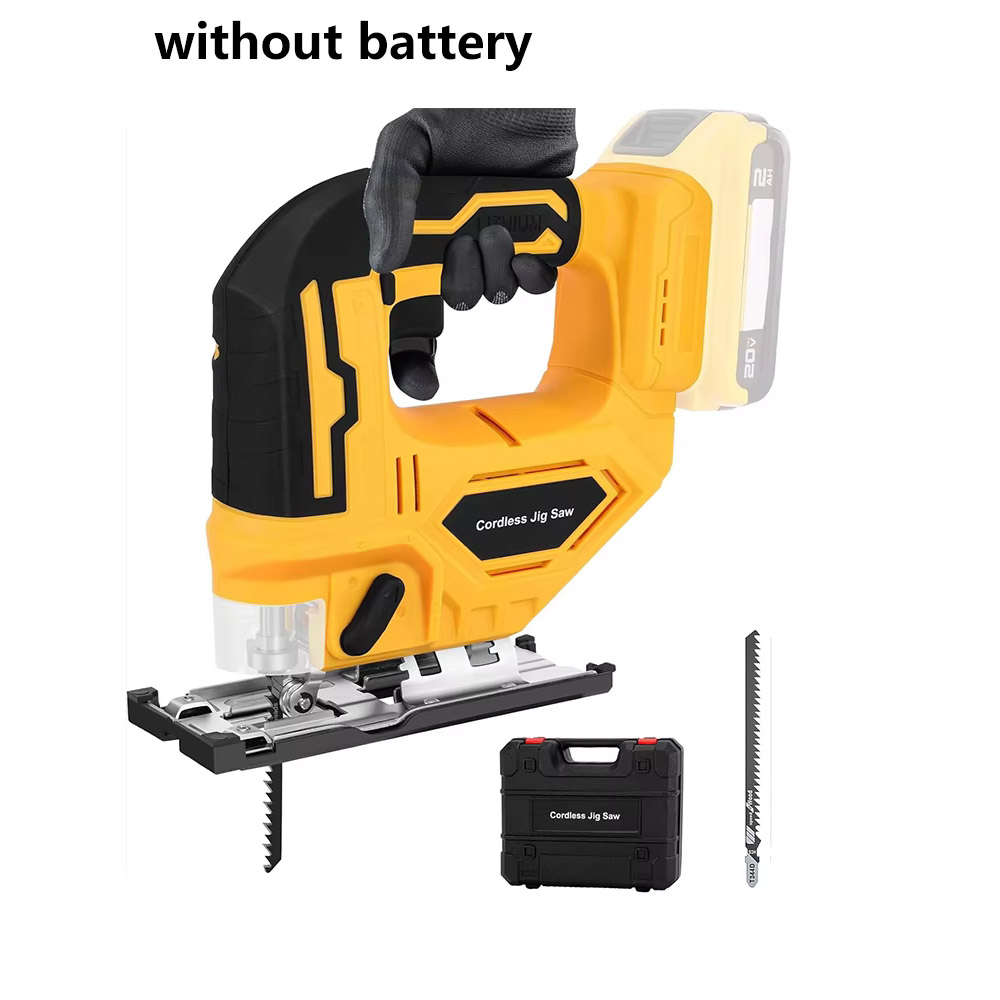 Beveled Cuts Cordless Jigsaw Tool Brushless Motor 2900RPM 45 Degree LED Light 4 Curve Cuttings for Dewalt 18V/20V Max Battery: Brown