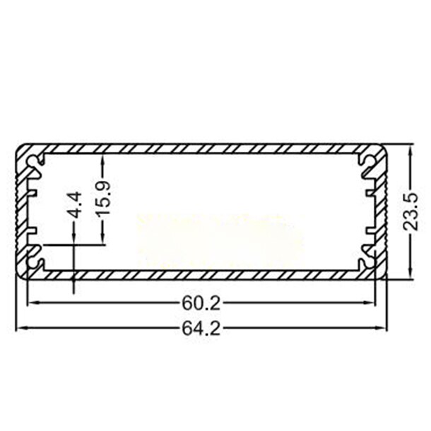 Aluminium Behuizing Printplaat Shell Schakelkast Doos DIY 64X24X80mm Panel Oor