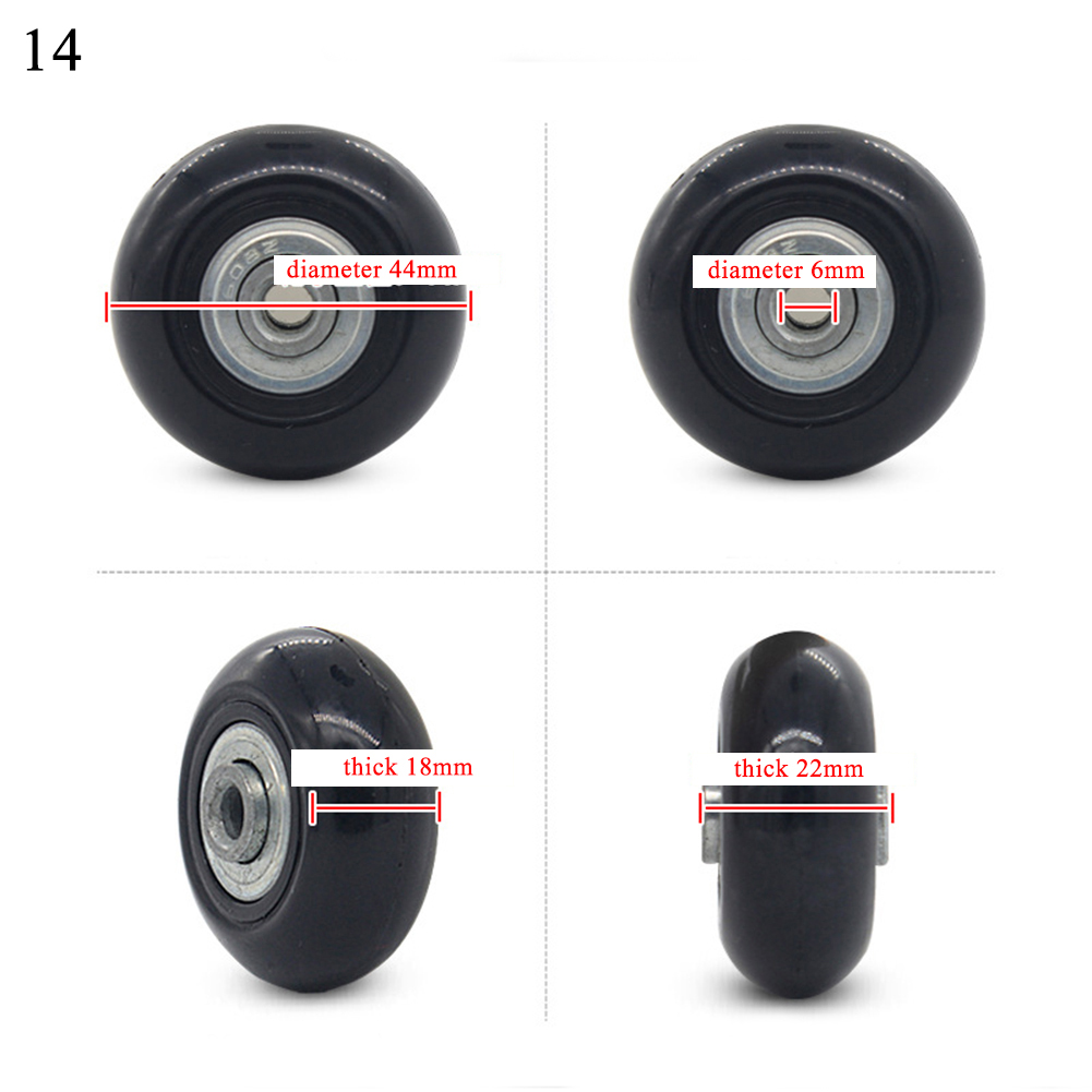 2 pcs Suitcase Wheels Luggage Box Replacement Wheel Axles Casters Black Different Pattern Wheel Suitcase Accessories: 14