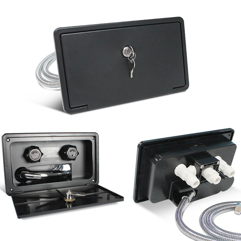 Rv Camper Van Externe Douche Box Kit Met Slot Warm En Koud Water Aparte Switch Douche Caravan Accessoires Modificatie