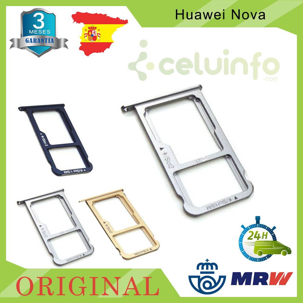 Original de la Bandeja de la Tarjeta SIM y SD color dorado/negro/plata para Huawei Nova Recuperada, con actualizaciones