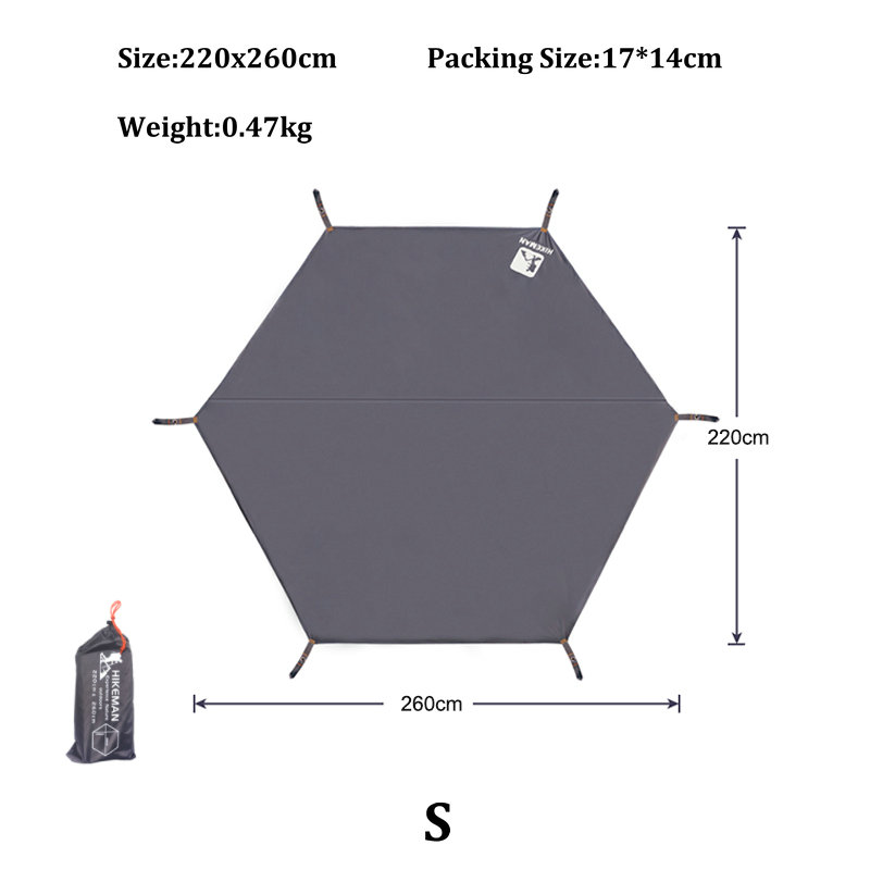 Camping Tent Tarp 210D Waterproof Ground Sheet Mat Multifunction Square,Hexagon,Octagon Picnic Mattress Car Awning Canopy: Hexagon S