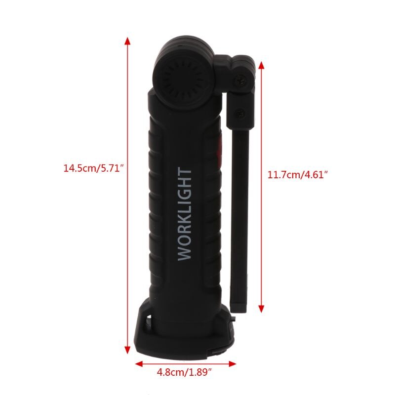 COB LED Work Light Rechargeable Magnet Flashlight Inspection Lamp Folding Torch
