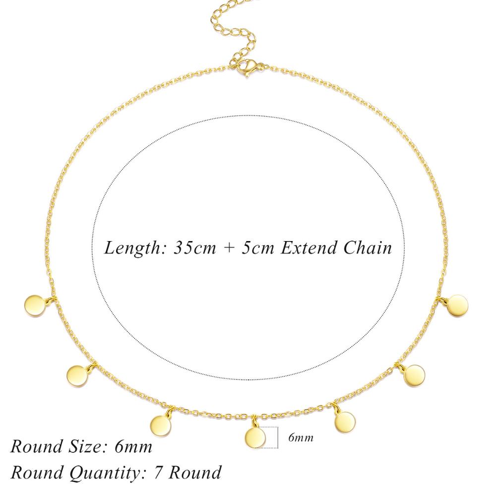 Umode Trendy Rvs Ketting Vrouwen Dainty Hanger Gouden Kleine Hart Ketting Liefde Chokers Kettingen Voor Vrouwen UN0392: Round 6mm