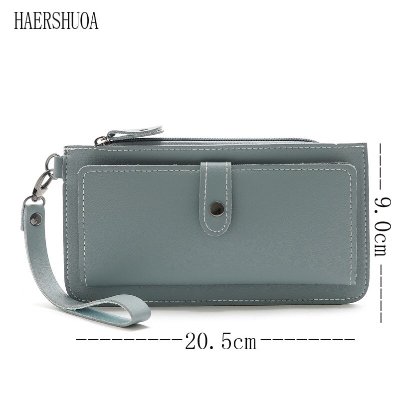 European women's wallet long dark buckle wallet large capacity multi-function hand take purse multi-card wallet