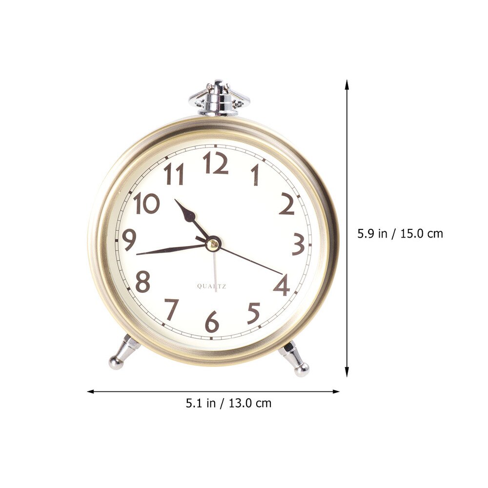 Metal Alarm Clock Roman Numerals Table Bedside Silent Alarm Clock Sweep Seconds Alarm Clock
