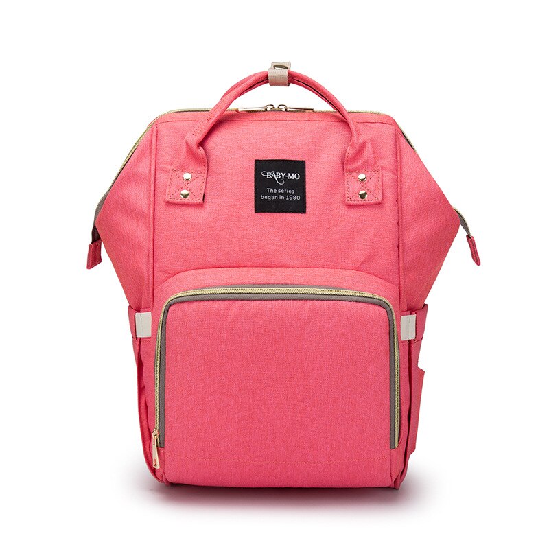 Usb Luiertassen Rugzak Opvouwbare Zonnebrandcrème Baby Bed Wieg Tas Grote Capaciteit Isolatie Verpleging Wandelwagen Zak Met Aankleedkussen: Rose Red