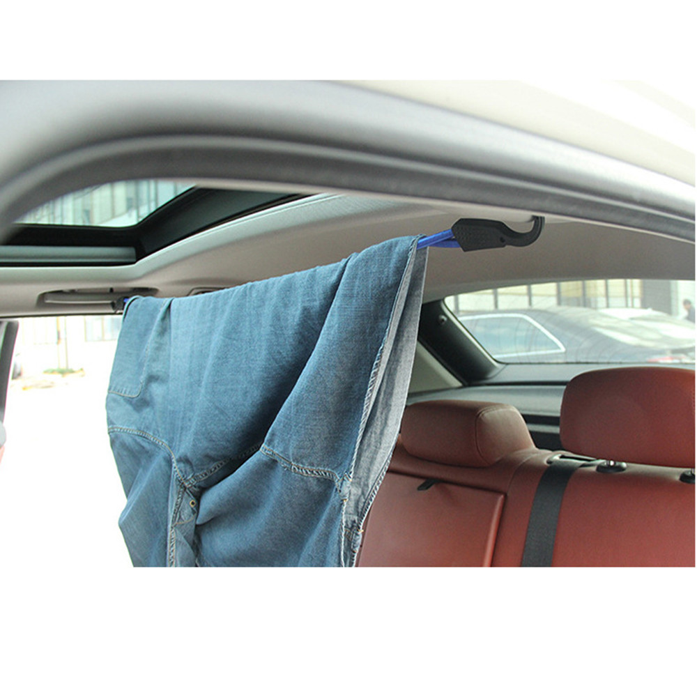 Bil bærbar elastisk tøjlinje spændebælter bil tøjbøjle justerbar husstand udendørs rejser hængende reb cb