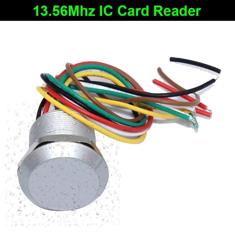 Mini lector de tarjetas de proximidad RFID IP65 impermeable 125KHZ 13,56 MHz lector de tarjetas RFID Wiegand26/34 para sistema de Control de acceso: Rojo
