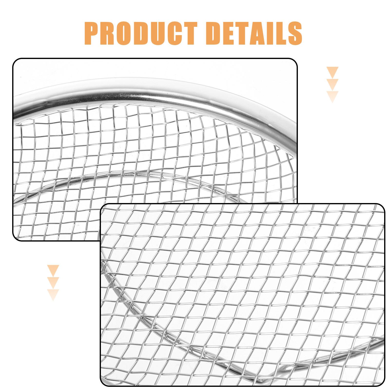 1pc 18cm Drain Net Fryer Oil Strainer Deep Basket Potato Cooking Stainless Steel Drainer For French Fries Round Frying Strainer